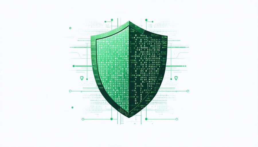 Cybersecurity shield protecting CBD e-commerce data visualization